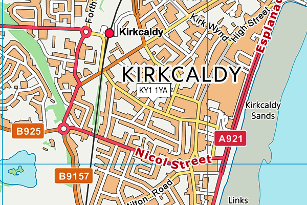 KY1 1YA map - OS VectorMap District (Ordnance Survey)