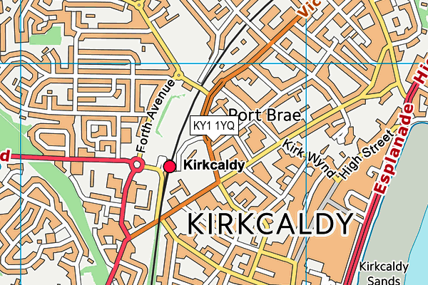 KY1 1YQ map - OS VectorMap District (Ordnance Survey)