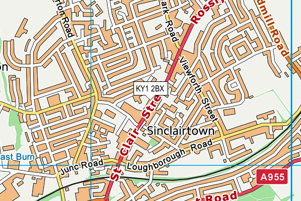 KY1 2BX map - OS VectorMap District (Ordnance Survey)