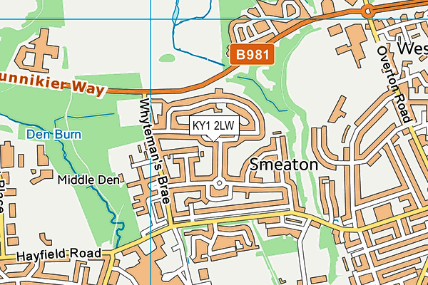 KY1 2LW map - OS VectorMap District (Ordnance Survey)