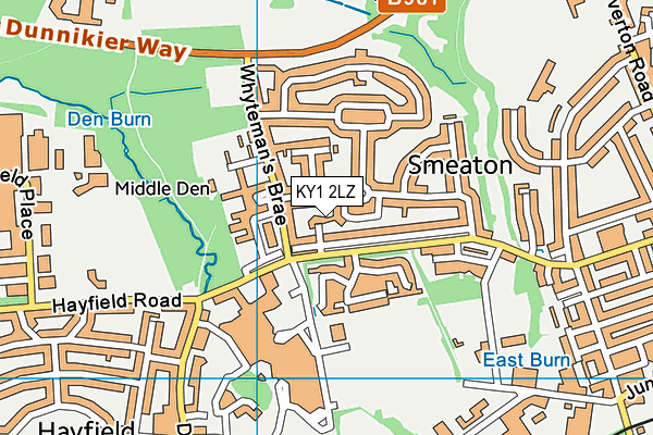 KY1 2LZ map - OS VectorMap District (Ordnance Survey)