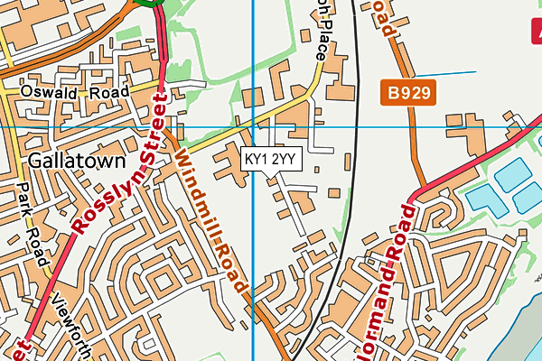 KY1 2YY map - OS VectorMap District (Ordnance Survey)