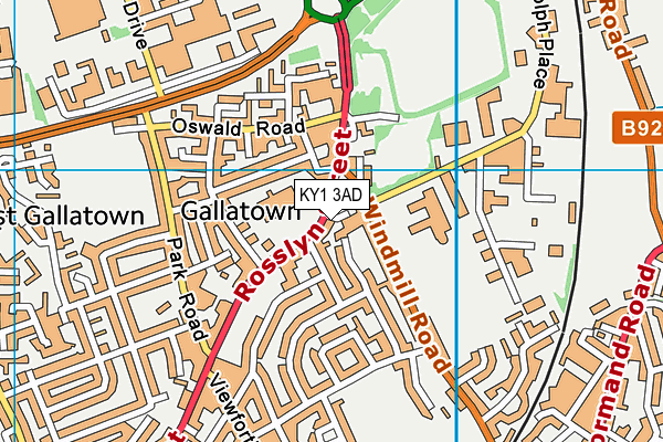 KY1 3AD map - OS VectorMap District (Ordnance Survey)