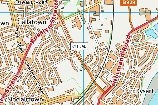 KY1 3AL map - OS VectorMap District (Ordnance Survey)