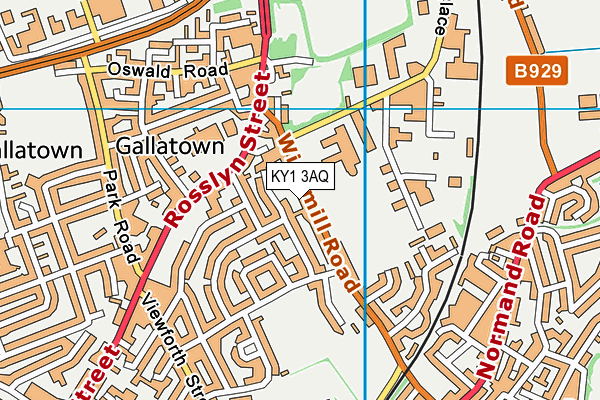 KY1 3AQ map - OS VectorMap District (Ordnance Survey)