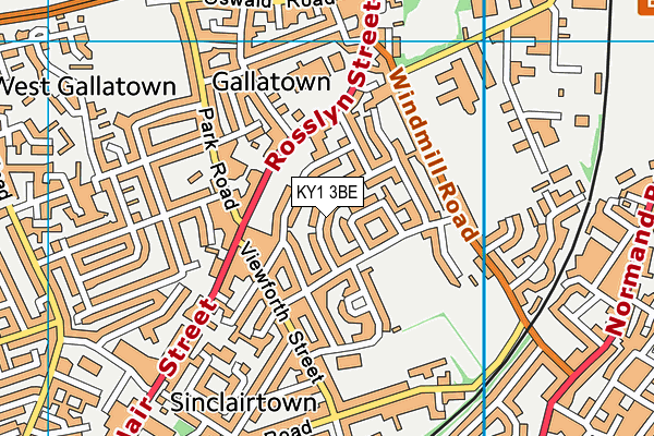 KY1 3BE map - OS VectorMap District (Ordnance Survey)