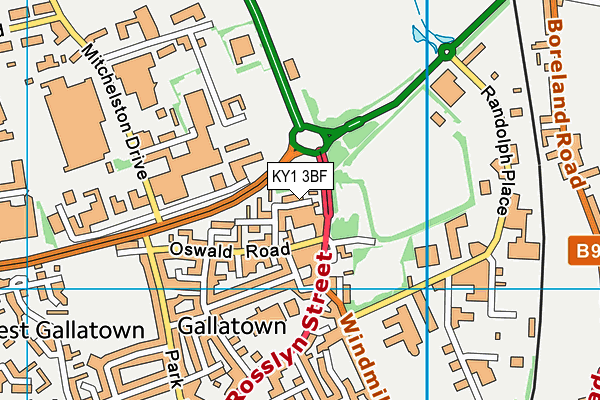 KY1 3BF map - OS VectorMap District (Ordnance Survey)