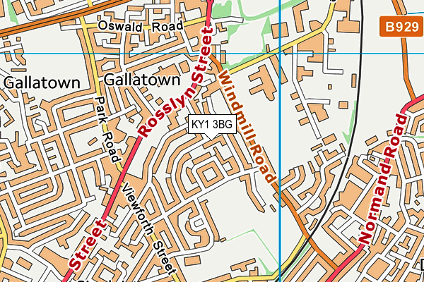 KY1 3BG map - OS VectorMap District (Ordnance Survey)
