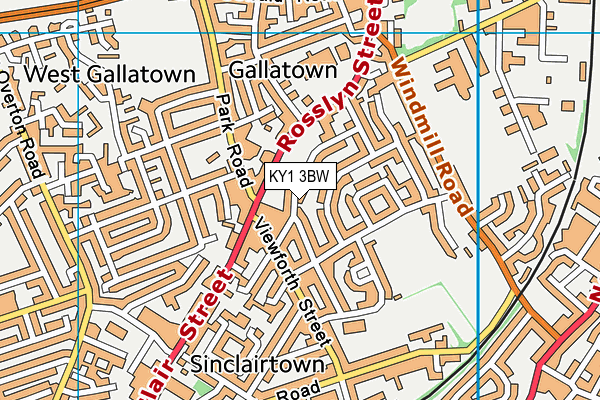 KY1 3BW map - OS VectorMap District (Ordnance Survey)