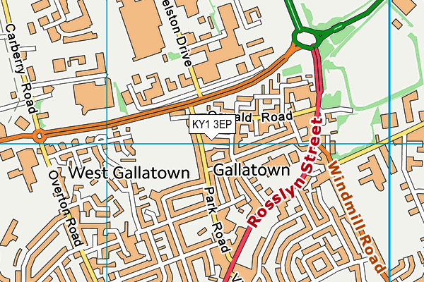 KY1 3EP map - OS VectorMap District (Ordnance Survey)