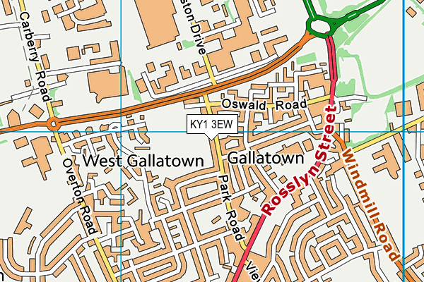 KY1 3EW map - OS VectorMap District (Ordnance Survey)