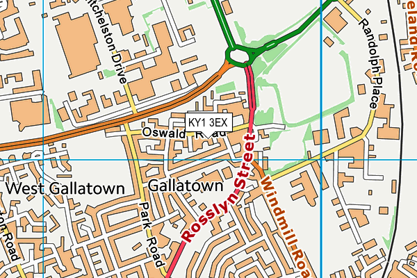 KY1 3EX map - OS VectorMap District (Ordnance Survey)