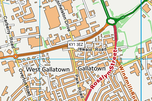 KY1 3EZ map - OS VectorMap District (Ordnance Survey)