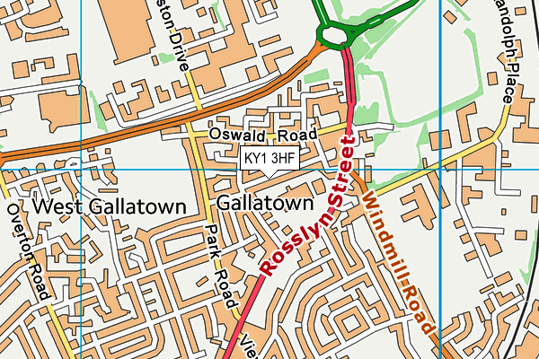 KY1 3HF map - OS VectorMap District (Ordnance Survey)