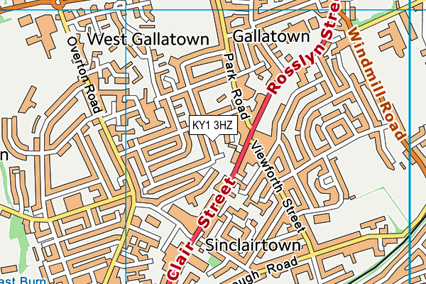 KY1 3HZ map - OS VectorMap District (Ordnance Survey)