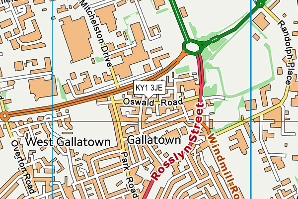 KY1 3JE map - OS VectorMap District (Ordnance Survey)