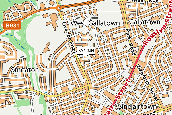 KY1 3JN map - OS VectorMap District (Ordnance Survey)