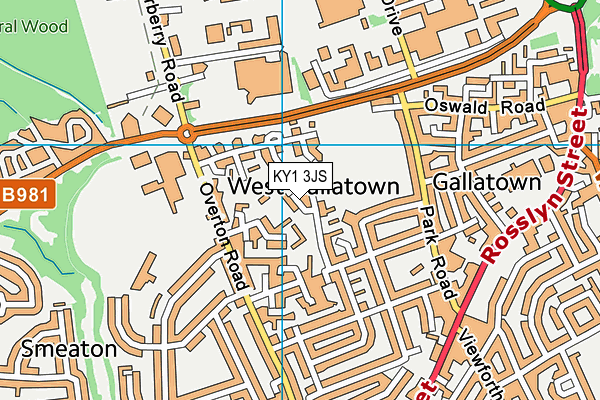 KY1 3JS map - OS VectorMap District (Ordnance Survey)