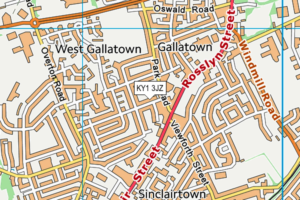 KY1 3JZ map - OS VectorMap District (Ordnance Survey)