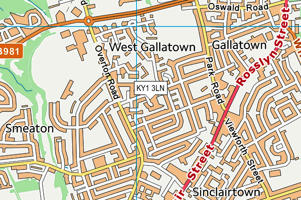 KY1 3LN map - OS VectorMap District (Ordnance Survey)