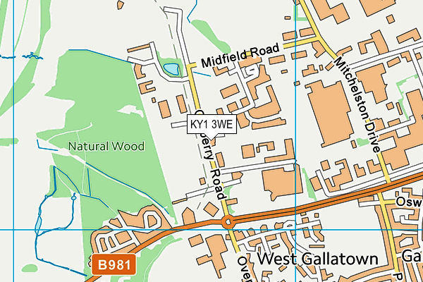 KY1 3WE map - OS VectorMap District (Ordnance Survey)