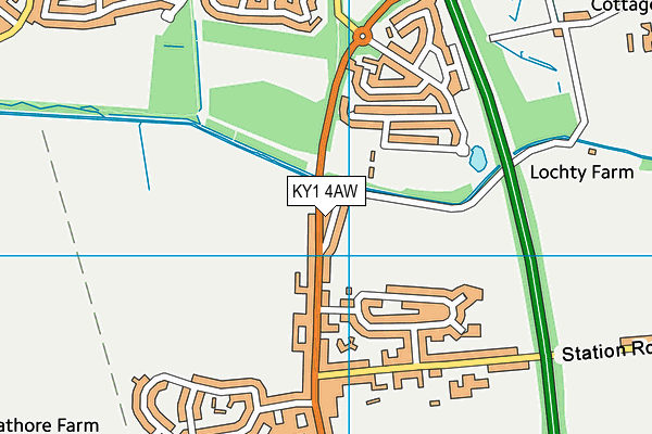 KY1 4AW map - OS VectorMap District (Ordnance Survey)