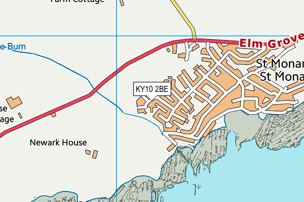 KY10 2BE map - OS VectorMap District (Ordnance Survey)