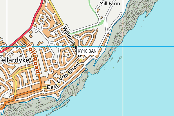 KY10 3AN map - OS VectorMap District (Ordnance Survey)