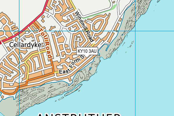 KY10 3AU map - OS VectorMap District (Ordnance Survey)