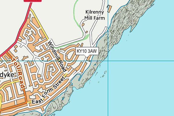 KY10 3AW map - OS VectorMap District (Ordnance Survey)
