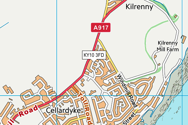 KY10 3FD map - OS VectorMap District (Ordnance Survey)