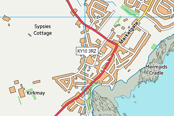 KY10 3RZ map - OS VectorMap District (Ordnance Survey)