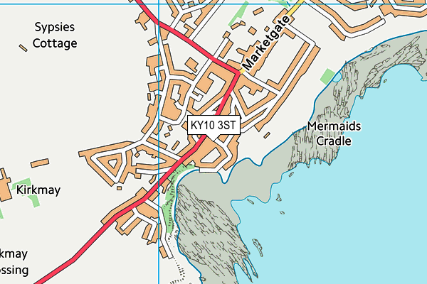 KY10 3ST map - OS VectorMap District (Ordnance Survey)