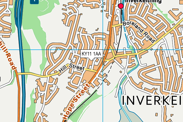 KY11 1AA map - OS VectorMap District (Ordnance Survey)