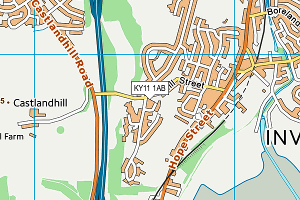 KY11 1AB map - OS VectorMap District (Ordnance Survey)