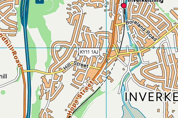 KY11 1AJ map - OS VectorMap District (Ordnance Survey)