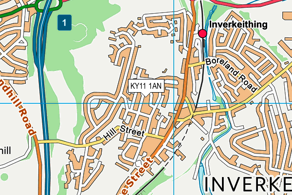 KY11 1AN map - OS VectorMap District (Ordnance Survey)