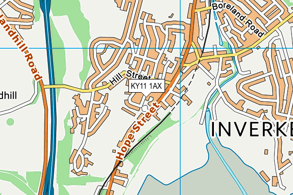 KY11 1AX map - OS VectorMap District (Ordnance Survey)