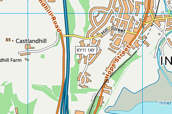 KY11 1AY map - OS VectorMap District (Ordnance Survey)