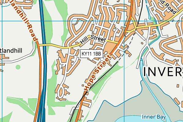 KY11 1BB map - OS VectorMap District (Ordnance Survey)