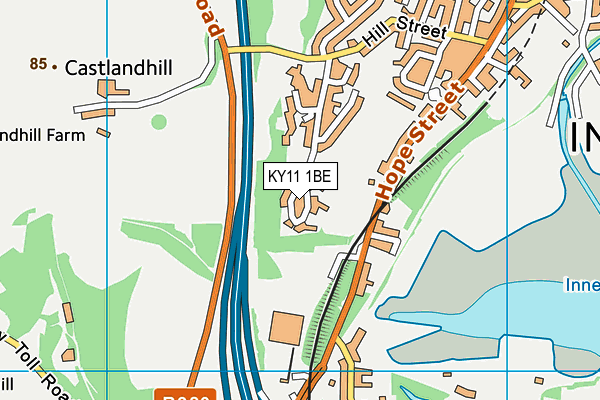 KY11 1BE map - OS VectorMap District (Ordnance Survey)