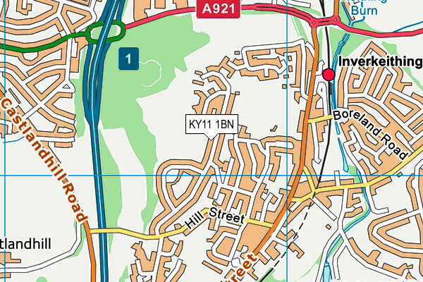 KY11 1BN map - OS VectorMap District (Ordnance Survey)