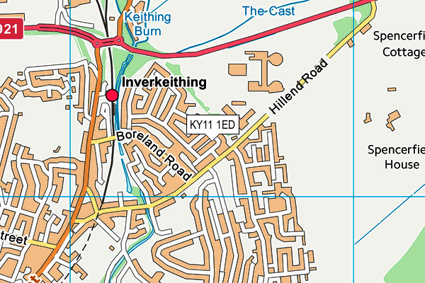 KY11 1ED map - OS VectorMap District (Ordnance Survey)