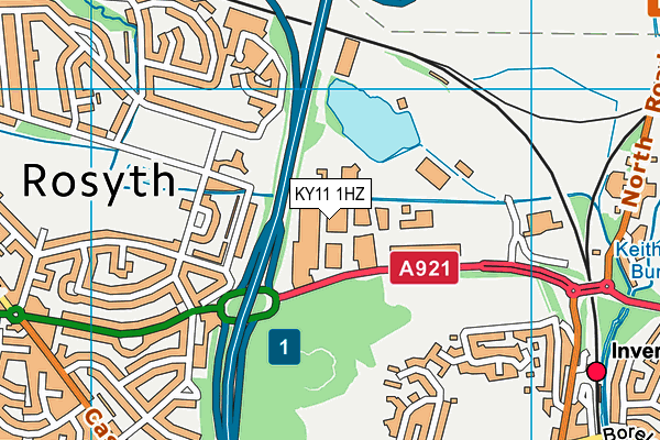 KY11 1HZ map - OS VectorMap District (Ordnance Survey)