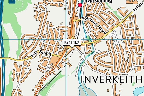 KY11 1LX map - OS VectorMap District (Ordnance Survey)