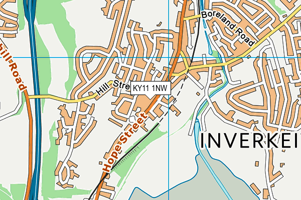 KY11 1NW map - OS VectorMap District (Ordnance Survey)