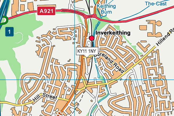 KY11 1NY map - OS VectorMap District (Ordnance Survey)
