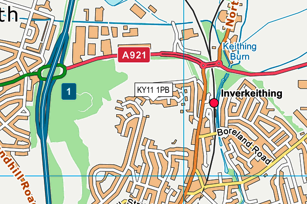 KY11 1PB map - OS VectorMap District (Ordnance Survey)