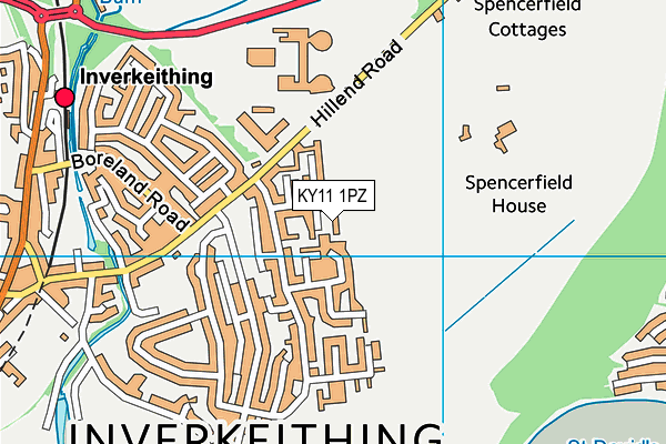 KY11 1PZ map - OS VectorMap District (Ordnance Survey)