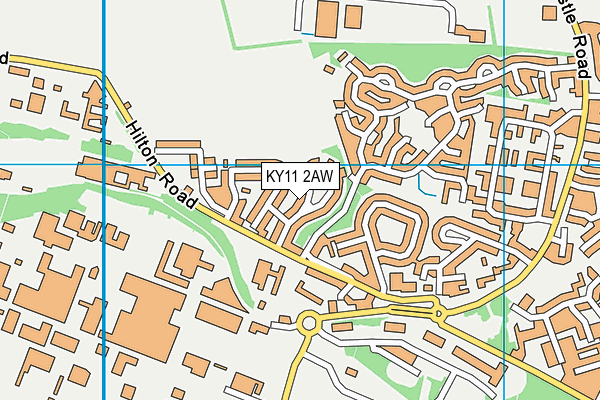 KY11 2AW map - OS VectorMap District (Ordnance Survey)